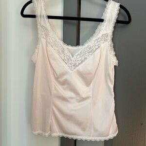 Ashley Taylor Vintage Blush Satin Top with Lace